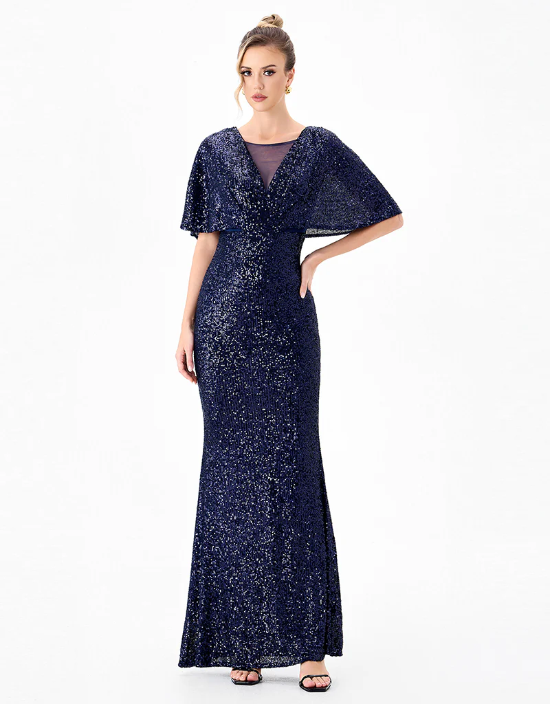 PAOLA FLUTTER SEQUIN MAXI BL86D07248