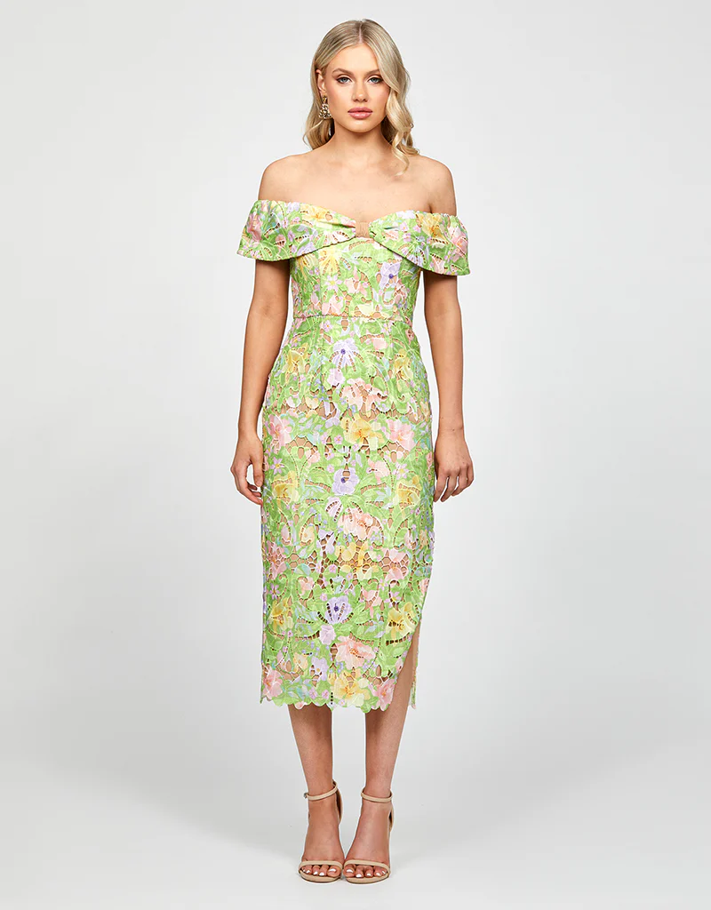 PHIONA OFF SHOULDER COLUMN MIDI BL73D03S
