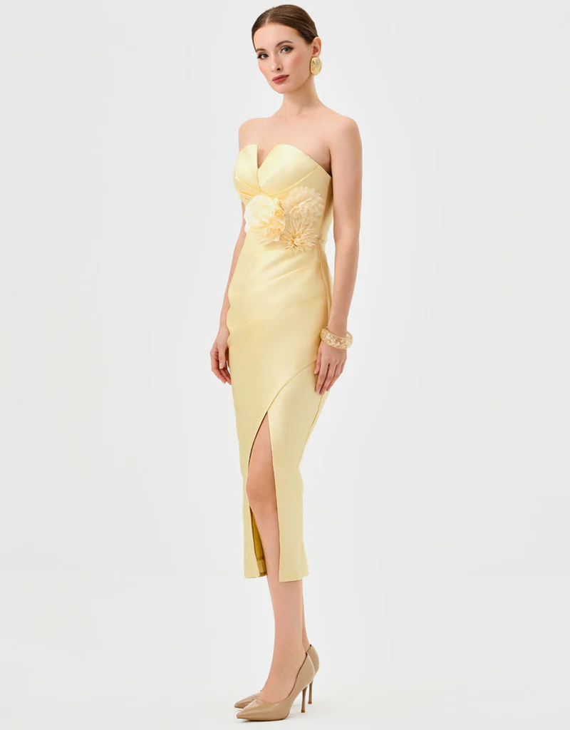 RAINA STRAPLESS MIDI BL81D17S - Yellow - Image 2