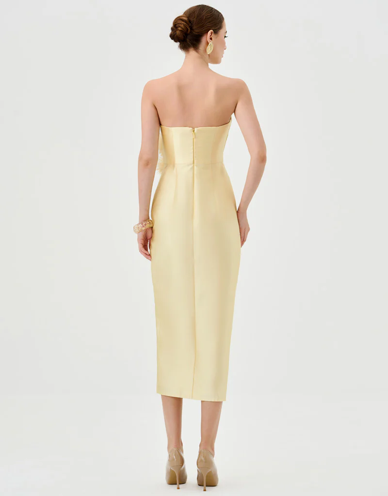 RAINA STRAPLESS MIDI BL81D17S - Yellow - Image 5