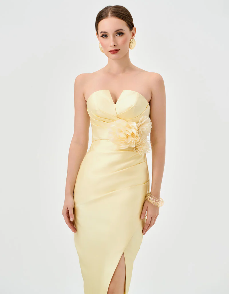 RAINA STRAPLESS MIDI BL81D17S - Yellow - Image 6