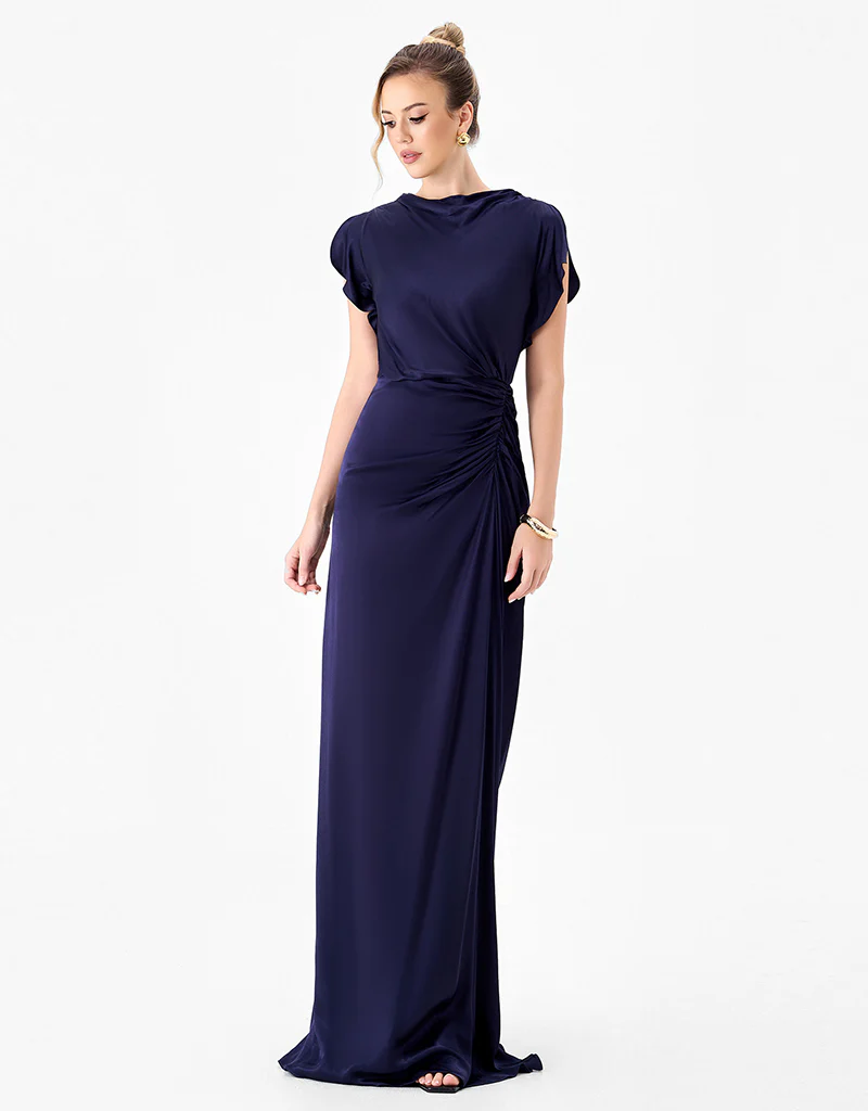 RASMI RUCHED SATIN GOWN B86D0747