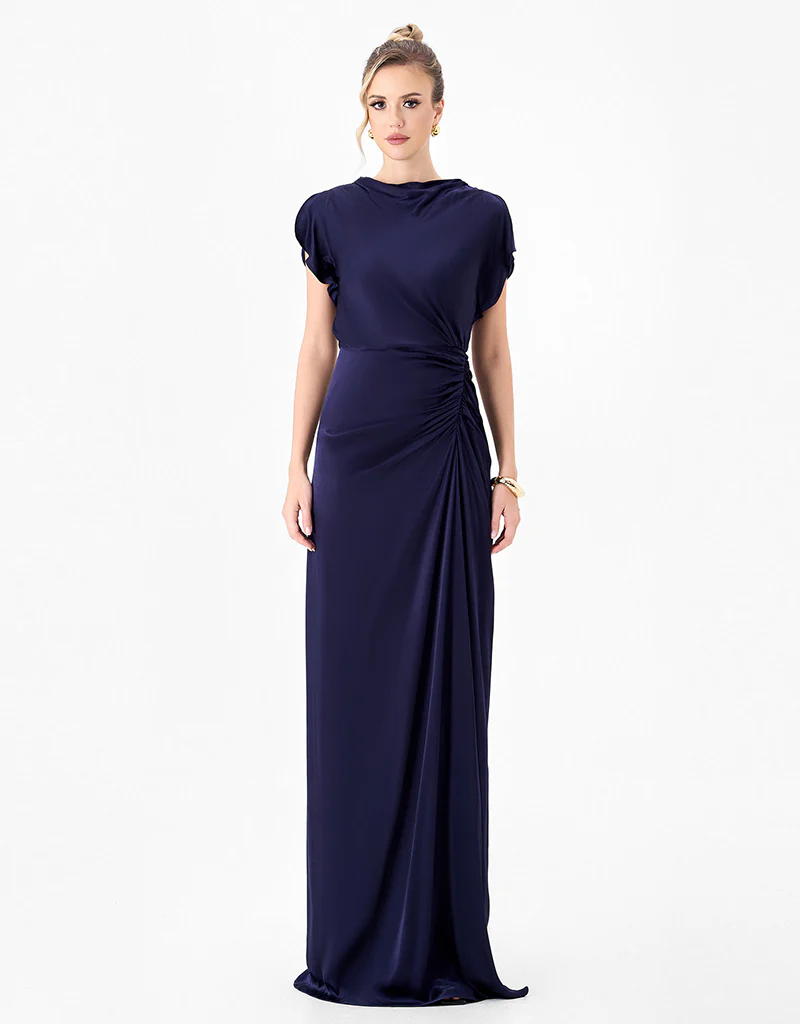 RASMI RUCHED SATIN GOWN B86D0747 - Image 2