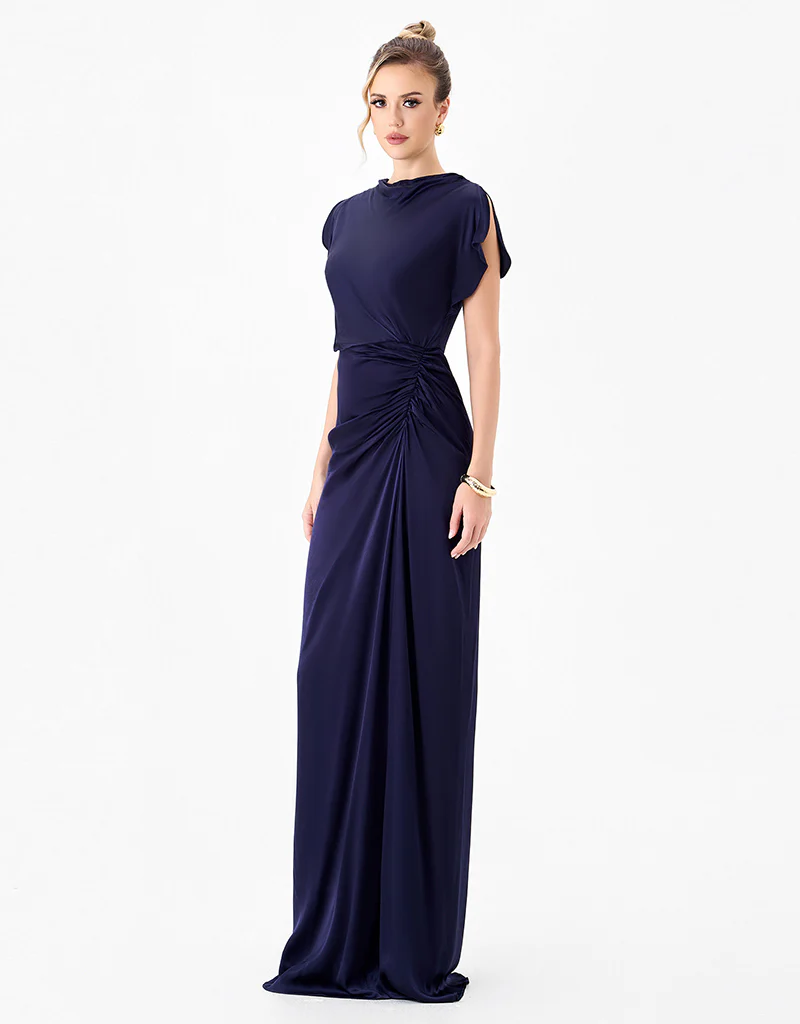 RASMI RUCHED SATIN GOWN B86D0747 - Image 4