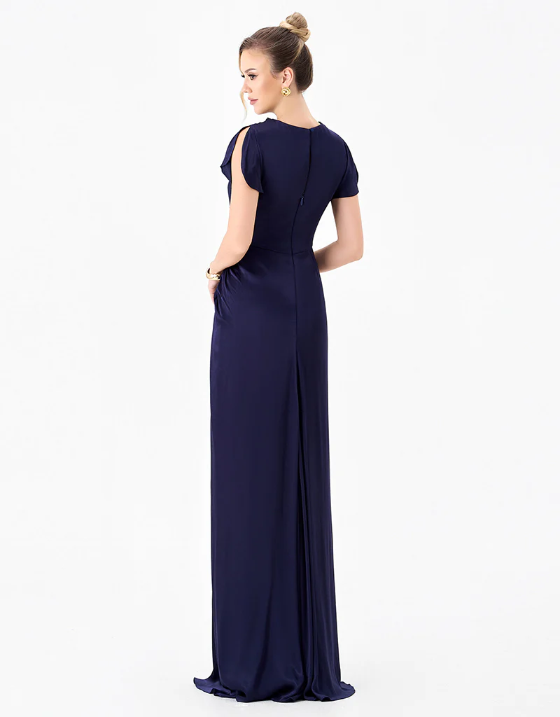 RASMI RUCHED SATIN GOWN B86D0747 - Image 6