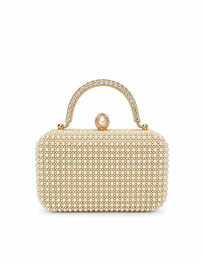REEMA GOLD PEARL CLASP CLUTCH GOLD 421