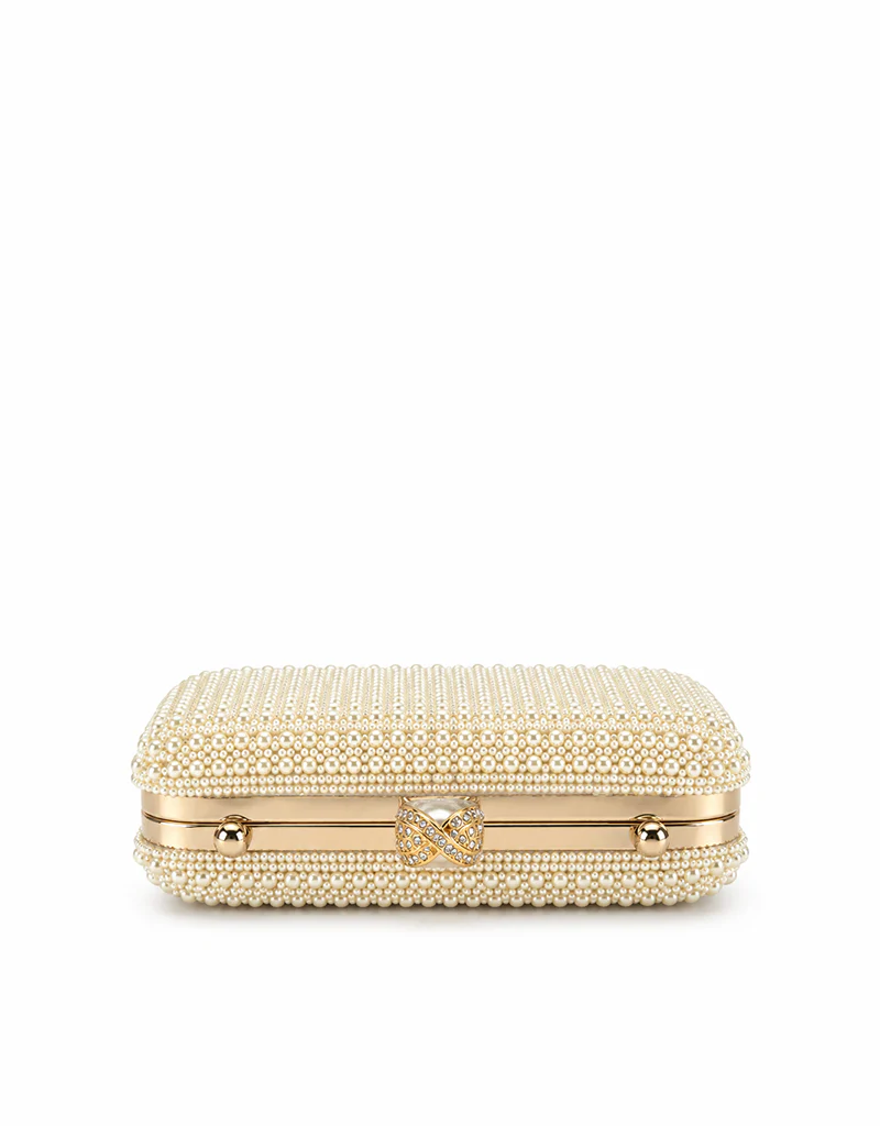 REEMA GOLD PEARL CLASP CLUTCH GOLD 421 - Image 3
