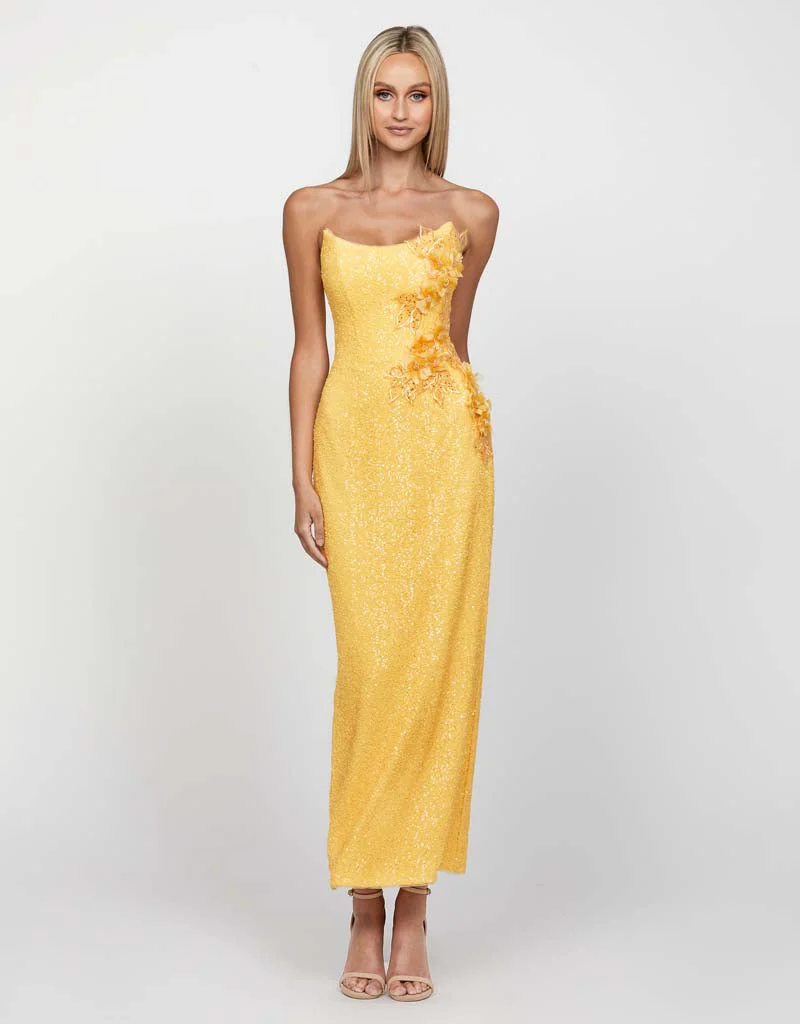 RONIN SCOOP STRAPLESS MIDAXI B65D07SS - Mimosa Yellow/Mimosa Yellow - Image 2
