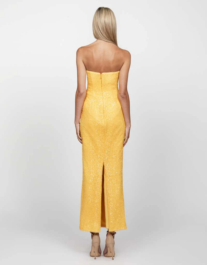 RONIN SCOOP STRAPLESS MIDAXI B65D07SS - Mimosa Yellow/Mimosa Yellow - Image 4