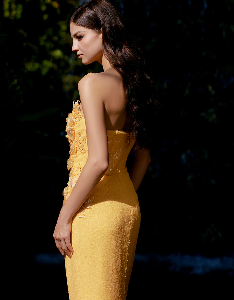 RONIN SCOOP STRAPLESS MIDAXI B65D07SS - Mimosa Yellow/Mimosa Yellow - Image 6