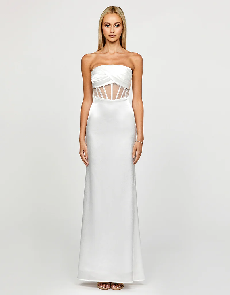 SAMPLE DARIELLE SHEER CORSET GOWN SAMPLE B67D45L