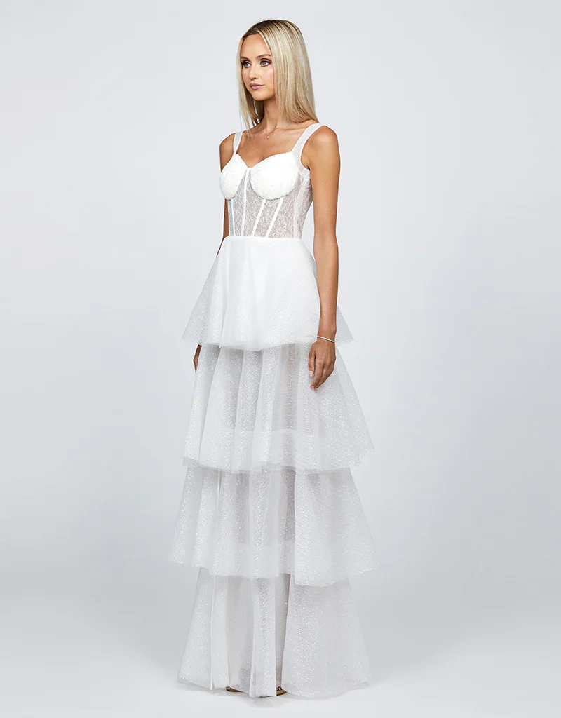 SAMPLE ELVYRA CRYSTAL ORGANZA TIERED GOWN B68D24L - Image 3