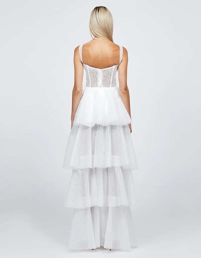 SAMPLE ELVYRA CRYSTAL ORGANZA TIERED GOWN B68D24L - Image 4
