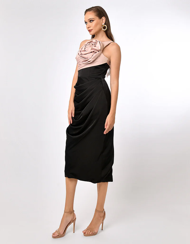 SAMPLE QUINLEY ONE SHOULDER ROSETTE MIDI BL70D54S - Image 4