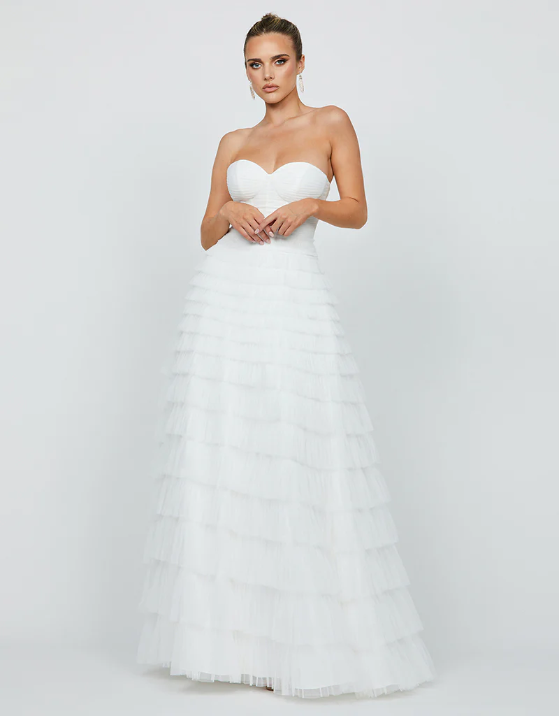 SERENITY SWEETHEART STRAPLESS BALL GOWN B64D15L - White - Image 3