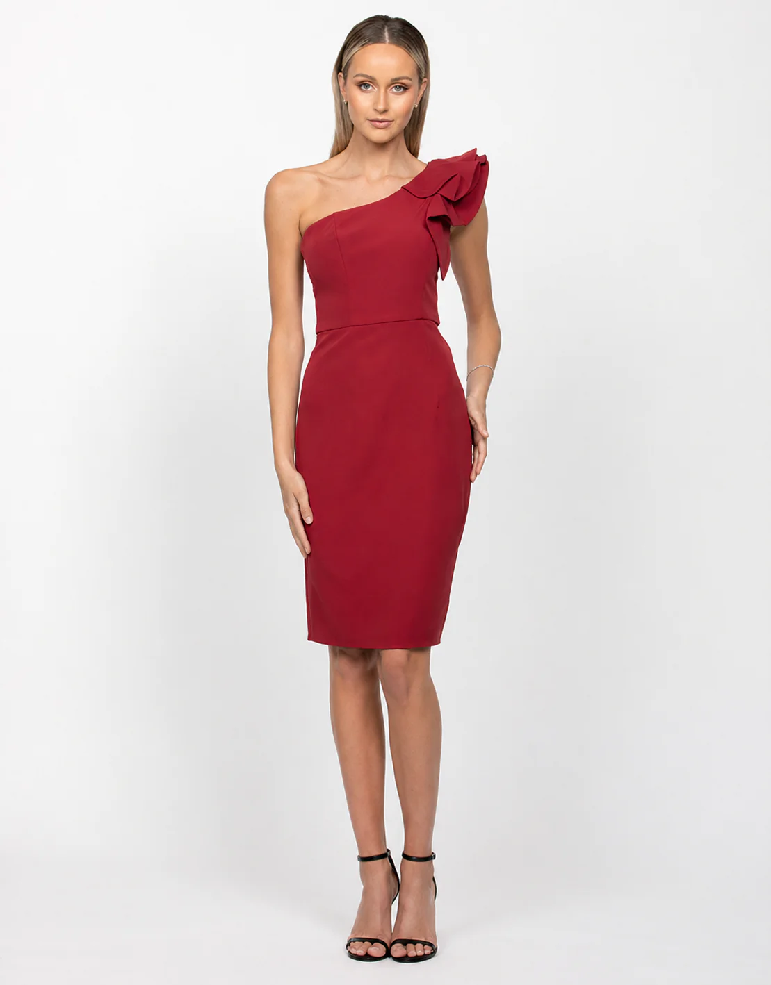 SUE FRILL SHORT DRESS BB33D31S - Burgundy