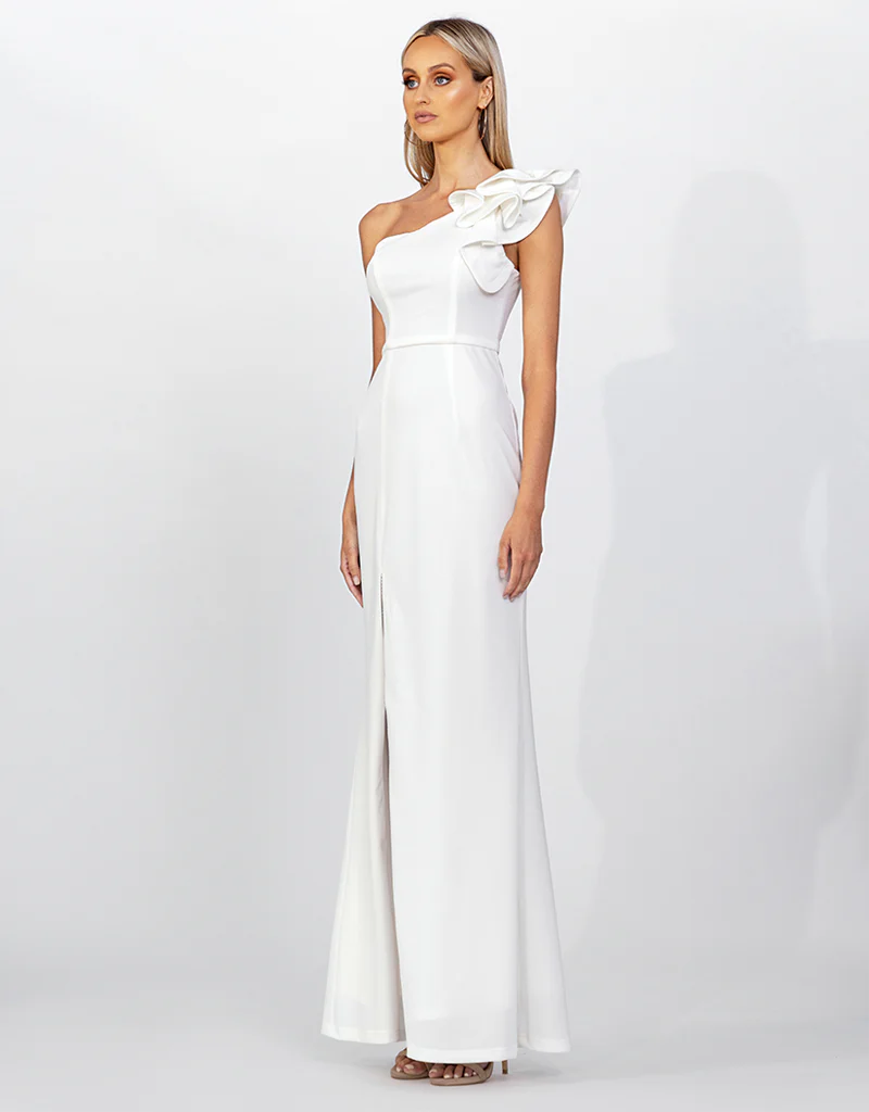 SUE FRILL SHOULDER GOWN BB33D31LB - White - Image 4