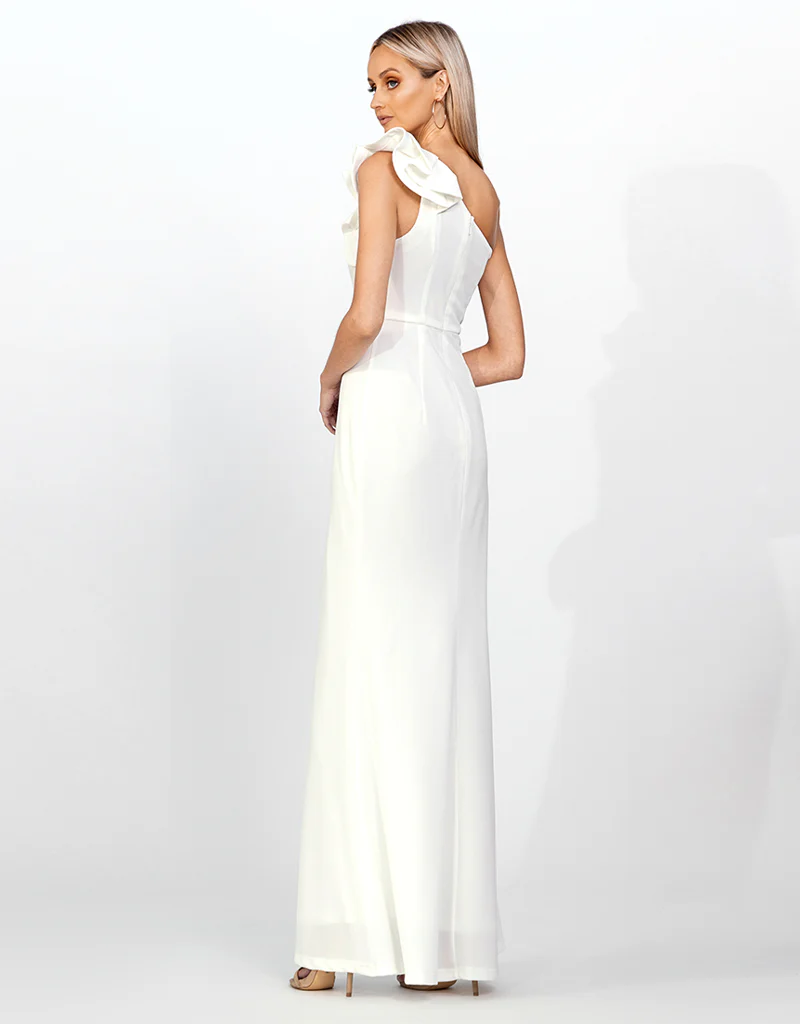 SUE FRILL SHOULDER GOWN BB33D31LB - White - Image 5