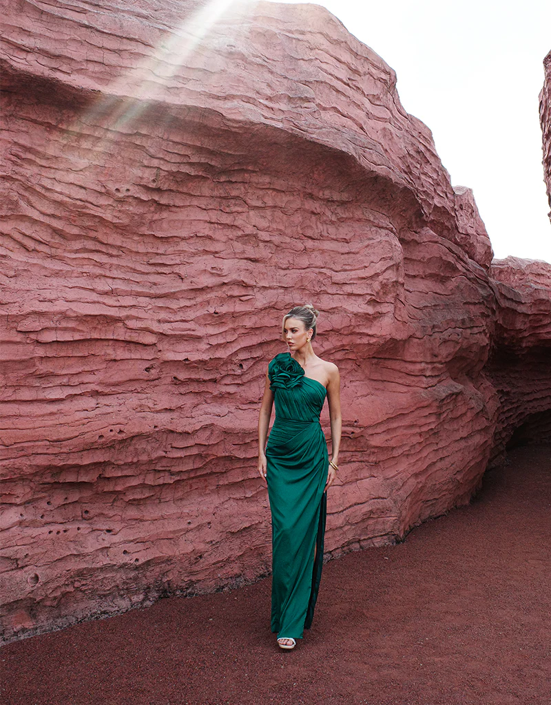 VACATION ASYMMETRIC GOWN B65D26L - Emerald - Image 5