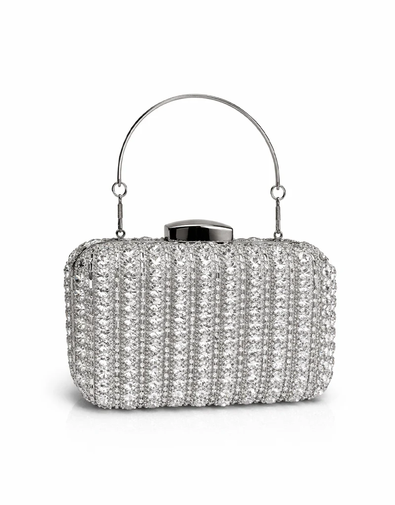VIVIENNE RHINESTONE CLUTCH SILVER YW054