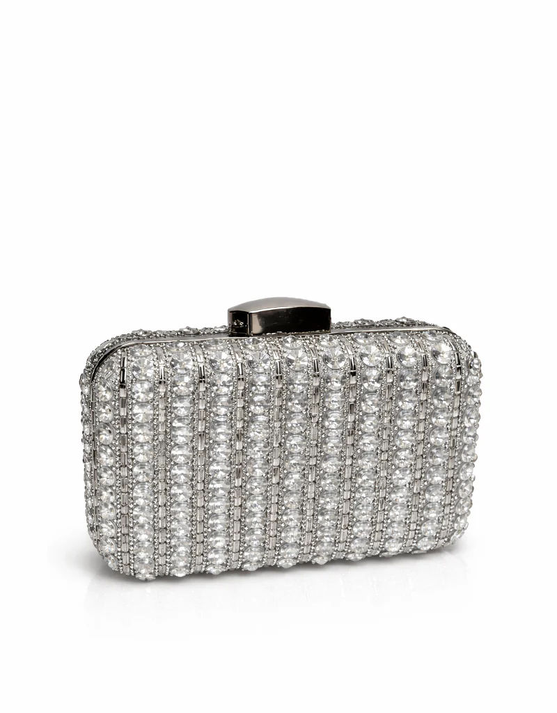 VIVIENNE RHINESTONE CLUTCH SILVER YW054 - Image 2