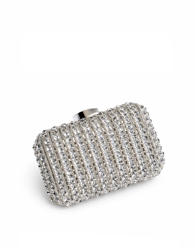 VIVIENNE RHINESTONE CLUTCH SILVER YW054 - Image 3
