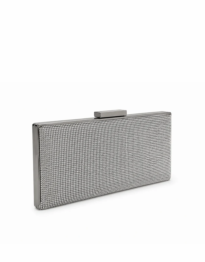 WINNY SLEEK RHINESTONE PURSE SILVER YX00017 - Image 2