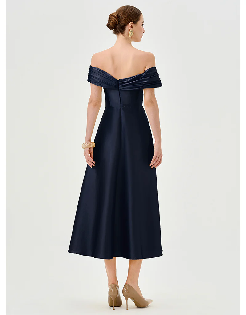 WYNTER OFF SHOULDER MIDI BL82D30S - Navy - Image 5
