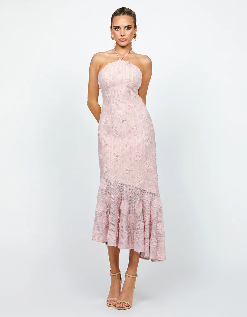 ZARIYAH ARROW NECK MIDI BL75D55S - Pale Pink