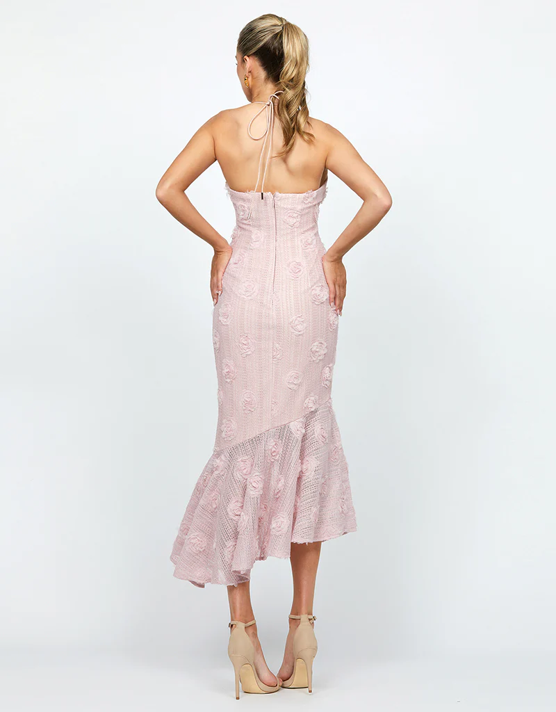 ZARIYAH ARROW NECK MIDI BL75D55S - Pale Pink - Image 4